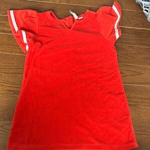 Red Short Sleeve Terry cloth cover up
